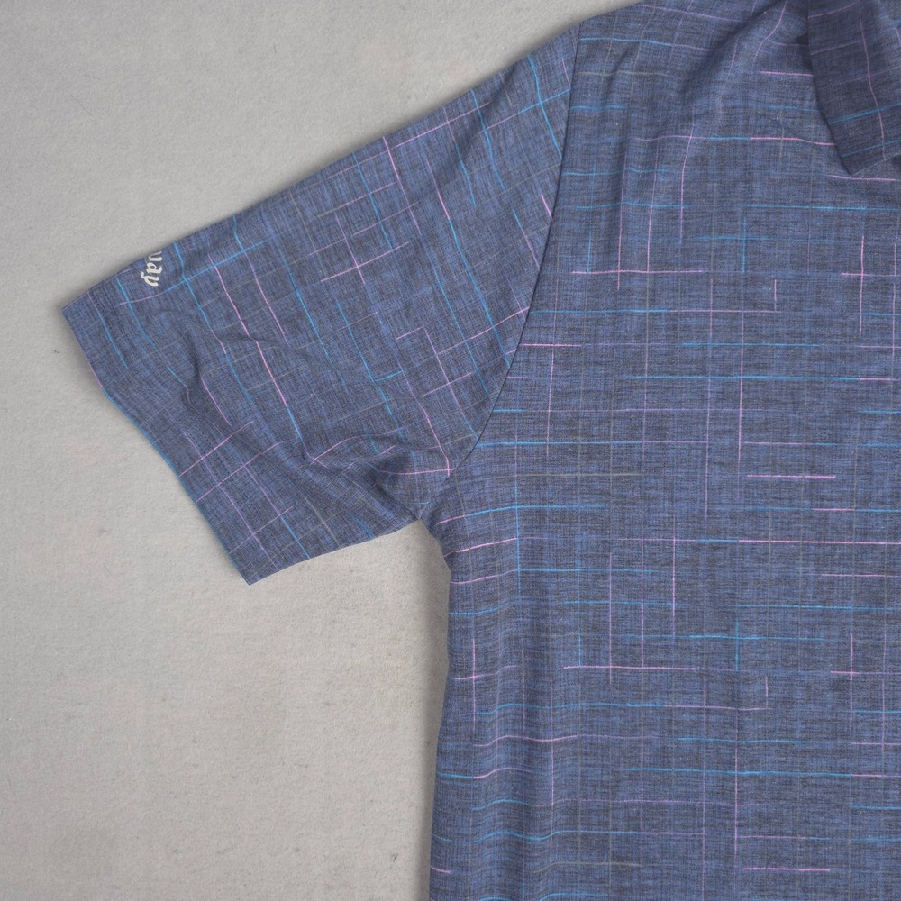 Callaway Mens XL OptiDri Golf Polo Shirt Blue Pink Plaid Short Sleeve - Picture 4 of 12